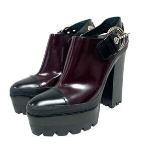 Mulberry Womens Size 38 Burgundy Patent Leather Platform Heels